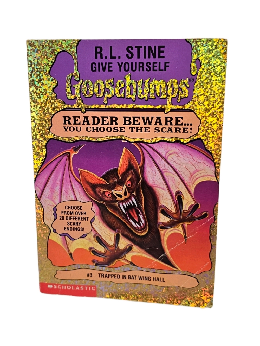 Vintage Give Yourself Goosebumps #3 Trapped in Bat Wing Hall RL Stine Holofoil